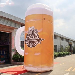 Bar Nightclub 5M Höjd reklam Uppblåsbar Giant Beer Glass Cup med ljus 16ft Inlfation Brewage Bottle Beer Mugg för Party Event Decoration Toys Sports