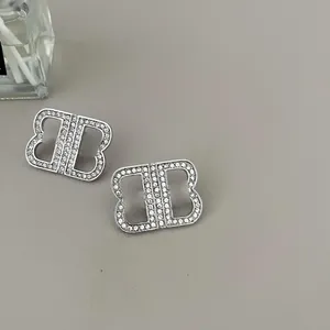 Luxurys Brand Stud earrings Womenens Designer Gold Silver Diamond Earring Jewell Redies Fashion LetterB Hoop Dangle Earings Rings 2302171bf