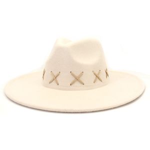 2023 Hat Fedoras 9.5cm Big Wide Brim Hat Men's Cowboy Felted Caps Women Peach Heart Top Woolen Hat Party Sombreros De Mujer