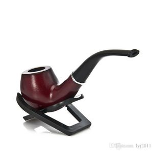 Short, red solid wood pipe, pipe, classic nostalgia, curved circulating filter pipe.