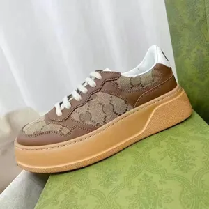 Designer Shoes Chunky platform Sneaker Low Top Women's Embossed Logos Beige Ebony Luxury Green Web red canvas shoe Italy Luxurys Designers sneaker Lace-up 02