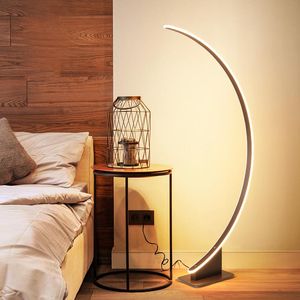 Golvlampor nordiska moderna båge led lampa kreativa design vardagsrum dekorera vertikalt ljus heminredning belysning stående