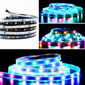 60LED/M 30LED/M WS2811 Волшебная светодиодная полоска Программируемая вода RGB Light Liks Three Light One Control Led Light DC12V IP65 Силиконовое покрытие водонепроницаемое Crestech168