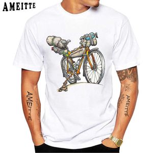 Męskie koszulki kreskówkowe rowerowe rowerowe sprzęt rowerowy rower rowerowy T-shirt Nowy lato mężczyźni rower z krótkim rękawem