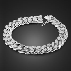 Charm-Armbänder Original Echt 100 % 925 Sterling Silber Herren 135 mm Curb Cuban Chain 7510 Zoll Solid Punk Edlen Schmuck Geschenk 230216