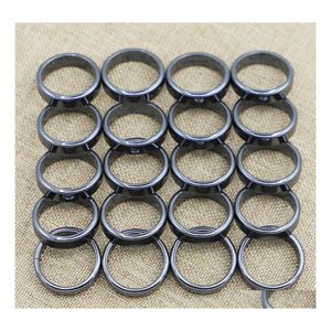 Anelli di fascia 6 mm Ematite naturale Ematite ARC piatto Black Gallone coppia non magnetica Aneis sanitario Protezione da radiazioni GIF VIPJEWE DHGLA