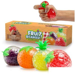 Decompression Toy Fruit Jelly Water Squishy Cool Stuff Cose divertenti Giocattoli Fidget Anti Reliever Divertimento per Adt Kids Novità Regali Drop De Dh6Kj