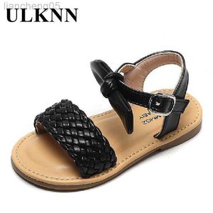 الصنادل Ulknn Girl's Sandals 1-6y أطفال فتيات أحذية الأطفال الأميرة أحذية الصيف الصيفية أطفال شقة واحدة صندل جديد الحجم 21-30 W0217