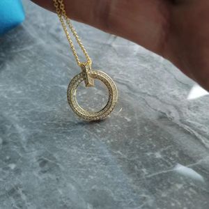 Ring Cross Gold Crystal Pendant Set ketting 18K Diamant kettingen Designer sieradenketen Valentijnsdag Kerstcadeaus voor vriendin Groothandel Sale Dames 22