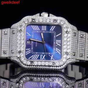 Orologi da polso lussuoso bling personalizzato ghiacciato orologio bianco oro bianco moiss anite diamante orologio 5a replica di alta qualità meccanica al3w