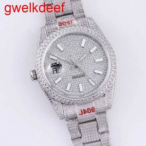 Armbandsur Luxury Custom Bling Iced Out Watches White Gold Plated Moiss Anite Diamond Watchess 5a High Quality Replication Mechanical Uzbl