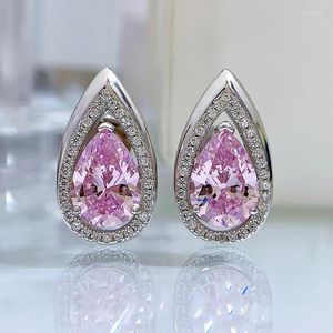 Stud Earrings Water Drop 3.3 Carat White 7 10 High Carbon Diamond Pear Shaped Ear Studs European And American