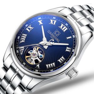 Armbandsur Carnival Men tittar automatiska mekaniska safirturbillion reloj hombre vattentät c8660-2