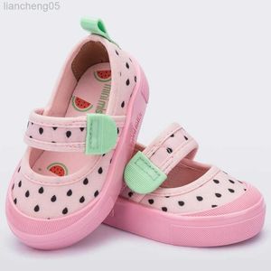 Sandaler Mini MLSA Tryckt ananas Canvis 2021 Barn Flat Plain Avocado Sandaler Kids Girl Flat Heels Toddler Watermelon Shoes W0217