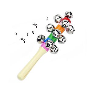 Intelligence Toys Baby Rattle Rainbow Instruments Educational Wooden Pram Crib Handle Activity Bell Stick Shaker Drop Delivery Gifts Dhpnu