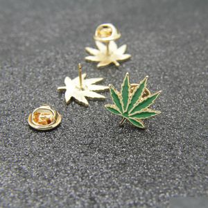 Pins Brooches Tree Leaf Enamel Pin Green Leaves Brooch Denim Jackets Backpack Lapel Pins Natural Badge For Women Men Drop Delivery J Dh16J