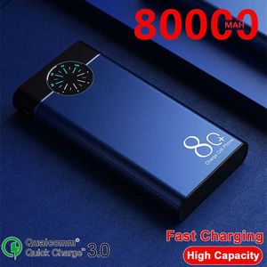 Cell Phone Power Banks 80000mAh Fast Charge With Beautiful Roulette Display External Battery Power Bank Dual Input Dual Output Suitable for Smartphones J230217