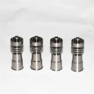 R￶kande r￶r Universal Domeless Male Titanium Nail 4 In 1 14mm 18mm 19mm Dual Function GR2 For Wax Oil Hookah Water Pipe Vaporizer Dab Rigs