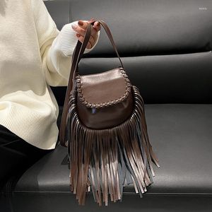 Evening Bags 2023 Fashion Tassel For Women Leather Saddle Crossbody Shoulder Bag High Quality Small Messenger Packs