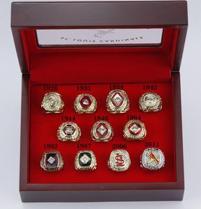 11pcs SLC Baseball World Series Team Championship Ring Set With Wooden Display Box Souvenir Men Fan Gift Wholesale 2023 2024