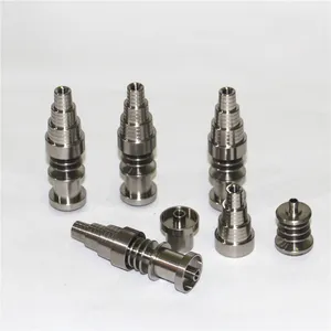 smoking pipe Domeless GR2 Titanium Nails Smoking Hookahs 16mm 20mm Dnail Enail Heater Coil Carb Cap Kits For Both Female Male Glass Pipe Water Bong