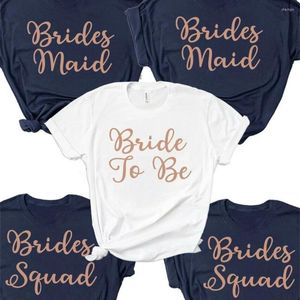 Camisa de festa feminina Bride Bride Borning Bridesmaids Squad Hen Bachelorette