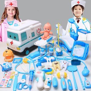 Other Toys Doctor Set for Kids Pretend Play Girls Role-playing Games Hospital Accessorie Kit Nurse Tools Bag Toys Children Gift 230216