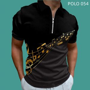 Herrpolos Summer Men Polo Shirts European and American Fashion Digital Printing Zipper Style Polo Shirt Men Polo Shirts Mens Fashion 230217