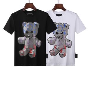 designer fashion mens cute bear printing t shirts woman green short sleeve tees high quality casual tops rhinestone skull men tshirts size m3xl #SHOPEE108