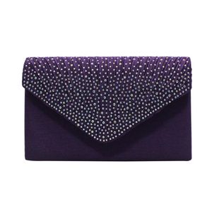 Ladies Satin Clutches Evening Bags Crystal Bling Handbags Wedding Party Purse Envelope Fashion Womens Bags Wallet Clutch Bag 276v