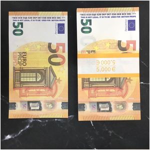 Party Games Crafts New Fake Money Banknote 10 20 50 100 200 US Dollar Euros Realistic Toy Bar Props Copy Valuta Movie Fauxbillet Dhary0Uee