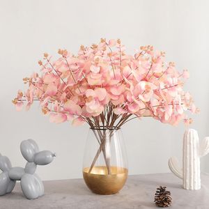 Decorative Flowers & Wreaths Artificial Flower Eucalyptus Leaf Lysimachia 5 Fork Bundles For Wedding Road Leading Home Decoration Fake Bouqu