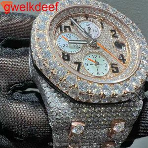 Наручные часы Роскошные часы на заказ Bling Iced Out Белое золото Покрытие из муассанита и бриллиантов Watchess 5A Высококачественная репликация Механические UUJ16777