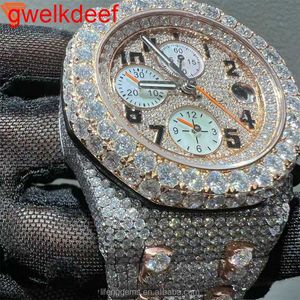 Orologi da polso Orologi di lusso personalizzati Bling Iced Out Placcato in oro bianco Moiss anite Diamond Watchess 5A replica di alta qualità Meccanico UUJ16777