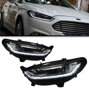 Ford Fusion Mondeo 20 13-20 16ヘッドヘッドライトLEDデュアルプロジェクターヘッドライトの交換用の自動車用品