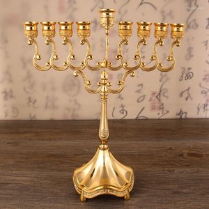 Candle Holders Metal Silver/Gold Plated 9-Arms Stand Zinc Alloy High Quality Pillar For Wedding Portavelas Candelabra