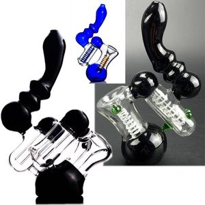 Thick Glass Pipes Sherlock Mini hammer Heavy Glass Bubbler handle spoon oil burner smoking pipe for dry herb