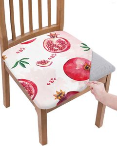 Chair Covers Summer Fruit Red Pomegranate Watercolor Elastic Seat Cover For Slipcovers Dining Room Protector Stretch