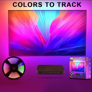 RGB TV Led Şerit Işık Dekorasyonu 3.8M led TV arka ışık şeritleri APP ve Bilgisayar Notebook için Müzik Senkronizasyonu