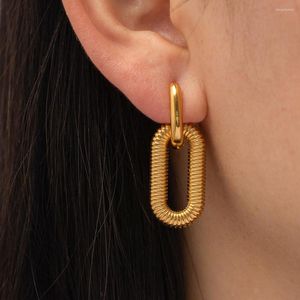 Hoop Earrings Bold Chain Dangle Stainless Steel Statement High Quality Non Tarnish Jewelry 2023 Arrival