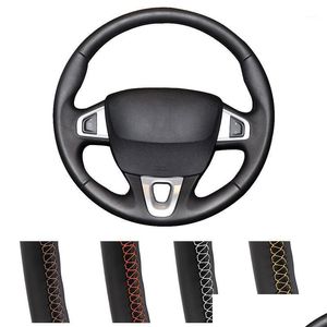 Steering Wheel Covers Ers Diy Customized Car Er For Megane 3 20092014 Scenic 20102022Fluence Ze 20092022Leather Wrap Drop Delivery M Dho1X