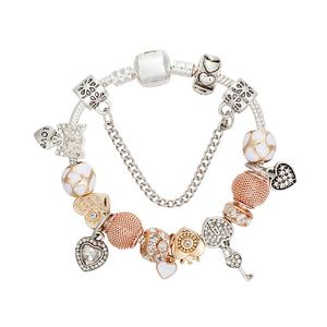 Vergoldete Liebes-Herz-Charm-Armbänder für Pandora, 925 versilberte Schlangenkette, Designer-Armband-Set für Frauen, Freundin, Geschenk, Handkette mit Originalverpackung