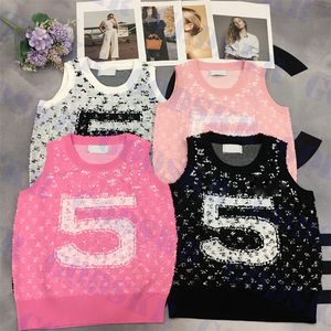 Full Letter Sweater Womens Tank Top Classic Designer T Shirt For Women Summer Knitted Tops Clothes