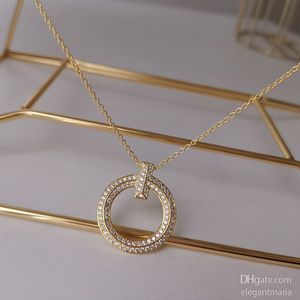 Gold Crystal Adı Kolye Zinciri Set Kolyesi 18K Elmas Kolyeler Tasarımcı Erkek Takı Sevgililer Günü Kız Arkadaşı İçin Noel Hediyeleri Toptan Kadın Çift Satış