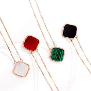 Four leaf clover pendant necklace thin chain luxury necklaces designer for women mother s day gifts jewelry plated gold love necklace fashion metal ZB002 F4