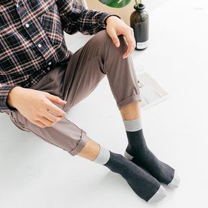 Men's Socks PEONFLY Product Pure Solid Cotton Man Spelling Color Absorption Sweating Business Affairs Men Autumn And Winter