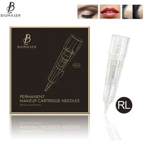 Tatueringsnålar Biomaser Professional Permanent Makeup Cartridge 1R2R3RL5RL Disponibla Steriliserade pennmaskin Tips 230217