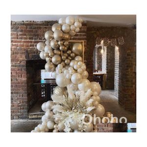 Party Decoration Cream Beige Balloon Garland Kit White Sand Bright Birthday Gold Ballom Arch Globos Baby Shower Decorparty Dr Dhtzb