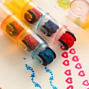 3Pcs Baby Colorful Ink Pad Stamp Seal Preschool Giocattolo divertente Apprendimento Cartoon DIY Roller Drawing Diary Tool for Kids Ink Pad Gift