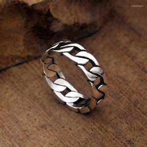 Cluster Rings 925 Sterling Silver Interwoven Ring Buckle Couple Trendy Fashion Personality Send Boyfriend Gift Accessories